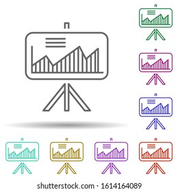 Finance charts in multi color style icon. Simple thin line, outline vector of finance icons for ui and ux, website or mobile application