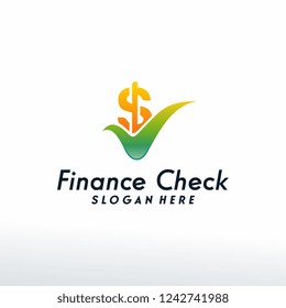 Finance Check logo designs concept vector, Dollar Check logo symbol, Logo icon template