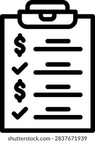 Finance Checklist Vector Design Icon Style
