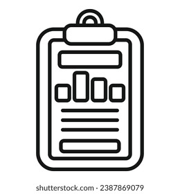 vector de contorno del icono del portapapeles de finanzas. Dinero de tipo de interés corporativo. Efectivo en factura