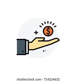 Finance coin concept Isolated Line Vector Illustration editable Icon