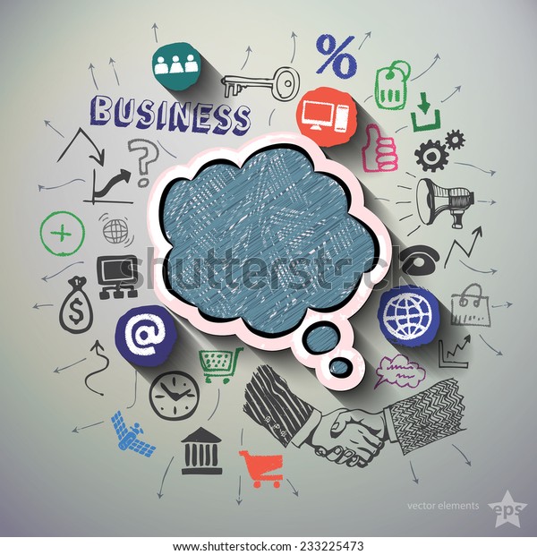 Finance Collage Icons Background Vector Illustration Stock Vector Royalty Free 233225473