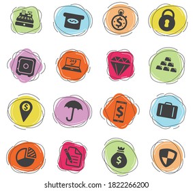 Financiar iconos vectoriales de color para la interfaz web y de usuario