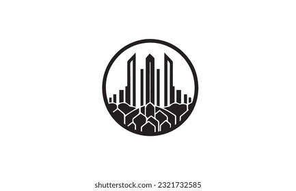Logo de la compañía financiera icono negro simple y plano sobre fondo blanco
