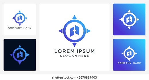 Plantilla de diseño de logotipo de brújula financiera