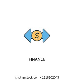 finance concept 2 colored line icon. Simple yellow and blue element illustration. finance concept outline symbol design