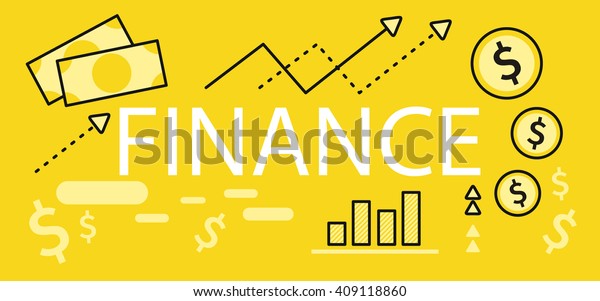 Finance Concept Banner Design Flat Bank Stock Vector Royalty Free