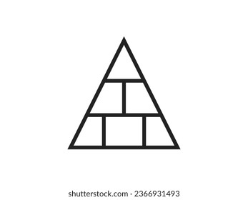 Finance concept. Build pyramid icon . Construction pyramid illustration.  pyramid diagram icon