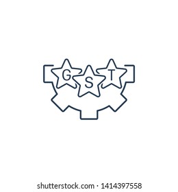 Finance Concept , GST or Good and Services Tax. Vector linear icon.