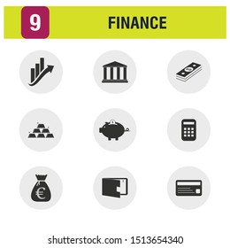 Finance concept icons vector illustation. Web icon set 06.