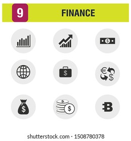 Finance concept icons vector illustration. Web icon set 05.