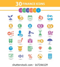 Finance concept icons,Colorful version,vector