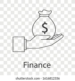 Finance concept on transparency background. Creative idea design. Flat vector illustration for template or brochure or presentation.