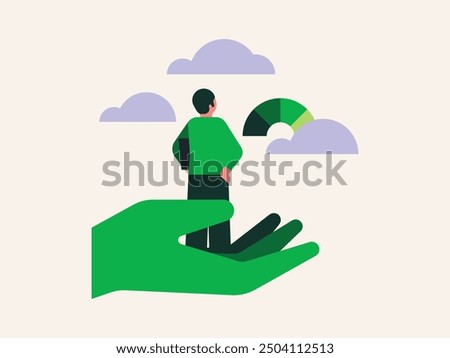 Finance concept. Saving money, analyzing, planning personal budget, investing. Income growth, investment, wealth, financial management. Flat graphic vector illustrations isolated.