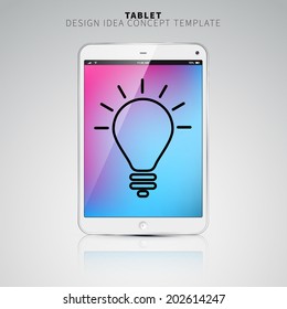 Finance concept: smartphone or tablet with Light Bulb icon on display