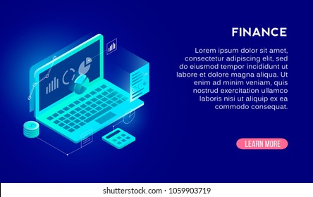 Finance Concept for web page, banner, presentation. Vector illustration