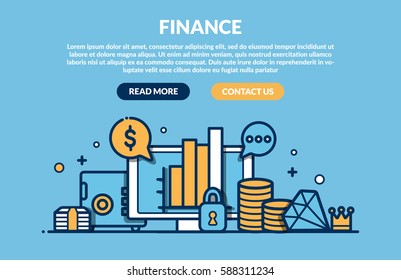 Finance Concept for web page. Vector illustration