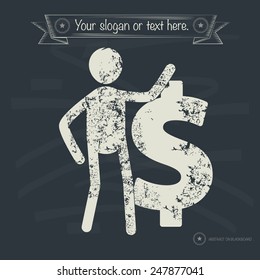 Finance concept,human resource design on old background,grunge vector