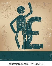 Finance concept,human resource on old background,grunge vector