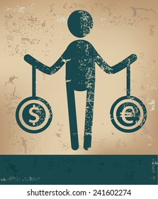 Finance concept,human resource on old background,grunge vector