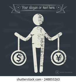 Finance concept,human resource on old background,grunge vector