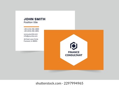 Finance Consultant business card template. A clean, modern, and high-quality design business card vector design. Editable and customize template business card