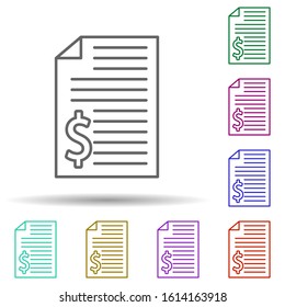 Finance, contract in multi color style icon. Simple thin line, outline vector of finance icons for ui and ux, website or mobile application