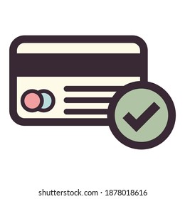 Tarjeta De Crédito Financiera Acepta Icono Plano Válido Aislado En Fondo Blanco