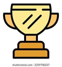 Finance cup icon outline vector. Creative startup. Work person color flat