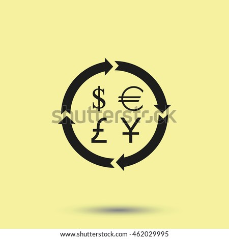 Finance Currency Exchange Icon Set Yuan Stock Vector Royalty Free - 