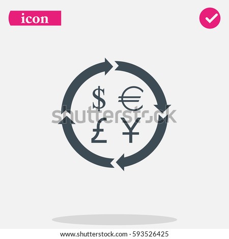 Finance Currency Exchange Icon Set Yuan Stock Vector Royalty Free - 