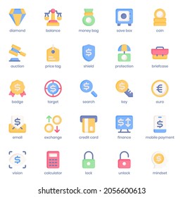 finance and currency icon pack for your website design, logo, app, UI. finance and currency icon flat design. Vector graphics illustration and editable stroke.