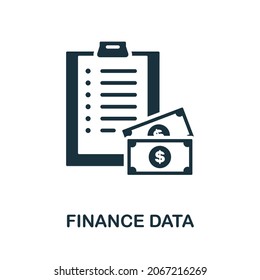 Finanzdatensymbol. Monochrome Zeichen aus der Projektentwicklungs-Sammlung. Illustration von kreativen Finanzdaten für Webdesign, Infografiken und mehr