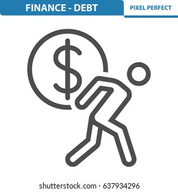 Finance - Debt Icon. Professional, pixel perfect icons optimized for both large and small resolutions. EPS 8 format. 12x size for preview.