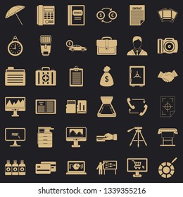 Finance department icons set. Simple style of 36 finance department vector icons for web for any design