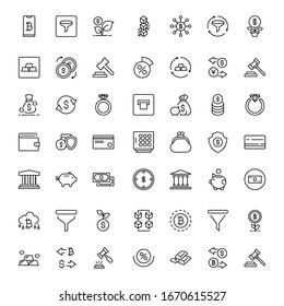 Finance design icons set. Thin line vector icons for mobile concepts and web apps. Premium quality icons in trendy flat style. Collection of high-quality black outline logo