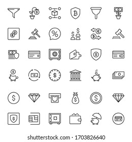 Finance design icons set. Thin line vector icons for mobile concepts and web apps. Premium quality icons in trendy flat style. Collection of high-quality black outline logo