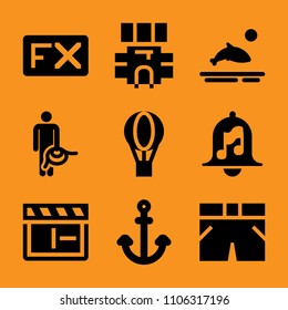 finance, design, line, rucksack, sailor and natural icon vector set. Flat vector design with filled icons. Designed for web and software interfaces