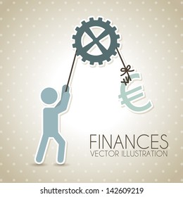 finance design over dotted background vector illustration