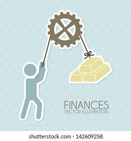 finance design over dotted background vector illustration