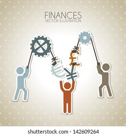 finance design over dotted background vector illustration