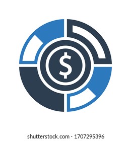 finance diagram circle icon - vector illustration