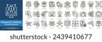 Finance Digital Tranformations icon. 
Digital Finance, Financial Technology, Digital Integration, Financial Automation, Data Analytics, Online Banking, E-payment, Mobile Finance and Cloud Accounting
