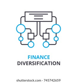 finance diversification concept , outline icon, linear sign, line pictogram, , flat illustration, vector