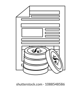 finance document with coins