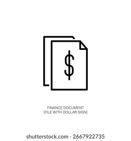 Finanzdokument mit Dollarzeichen Symbol für Finanzdatensatz