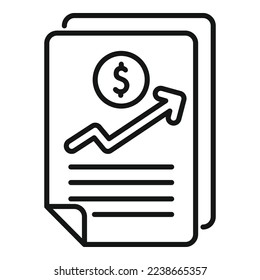 Finance document icon outline vector. Bank payment. Business digital
