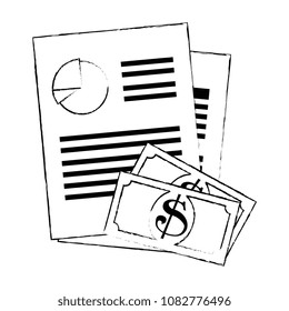 finance document paper and bills dollars