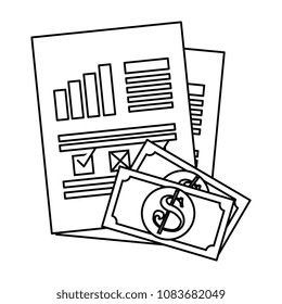 finance document paper and bills dollars