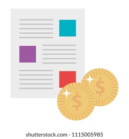 finance document paper with coins
